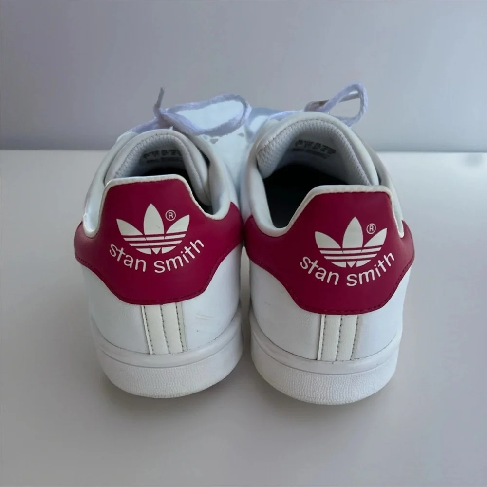 Adidas Stan Smith Sneakers Big Girl Size 6 White Pink